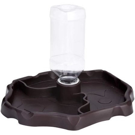 (Ruskea) Matelijoiden vesiautomaatti - TUOTEMERKKI - Läikkymisen estävä kulho - Muovi - 2 in 1 - Kilpikonna