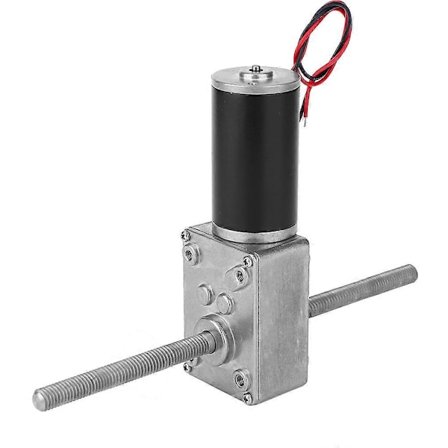 24V Dobbelt Aksel Metal Gearkasse Turbo Orm Gear Reduktions Gearmotor M8 Højre Gevind (290)