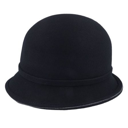 Mayser - Svart historical Hatt - Nanni Wool Soft Black Cloche @ Hatstore
