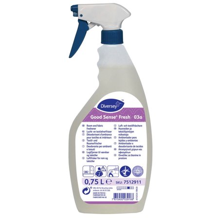 DIVERSEY Luktförbättrare Good Sense Fresh O3a, vätska, sprayflaska, Fresh, 750ml - Lyreco - Städ och hygien - Luktförbättrare - Sprayer och flaskor