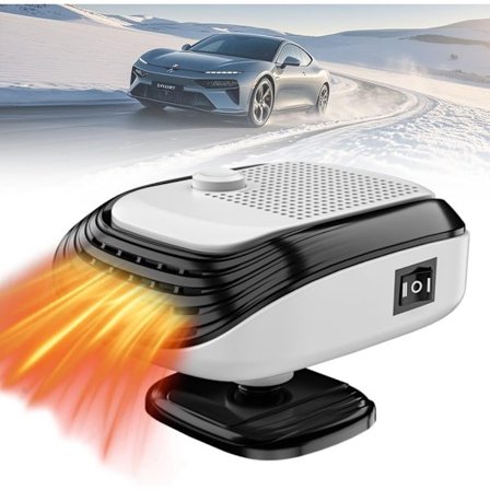 Bilvarmer – Bærbar 2-i-1 Blæser til Opvarmning og Køling med 360° Rotation, 12V 120W Hurtig Afrimning og Dugfjernelse til Forrude og Køretøj