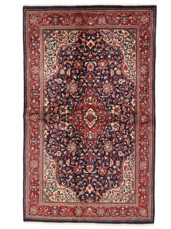 Sarouk Fine Rug 132X217 Black/Dark Red Wool, Persia
