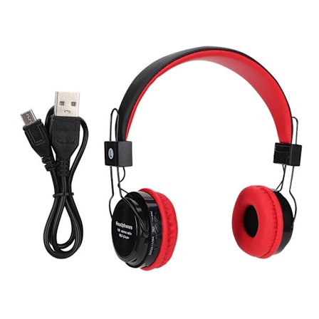 B-09 Bärbar Trådlös Bluetooth Headset FM Audio Musik Display Hörlurar Röd