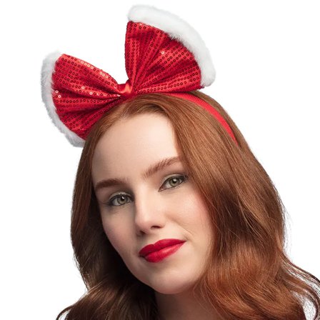 Julehårbøyle med Rosett Rød