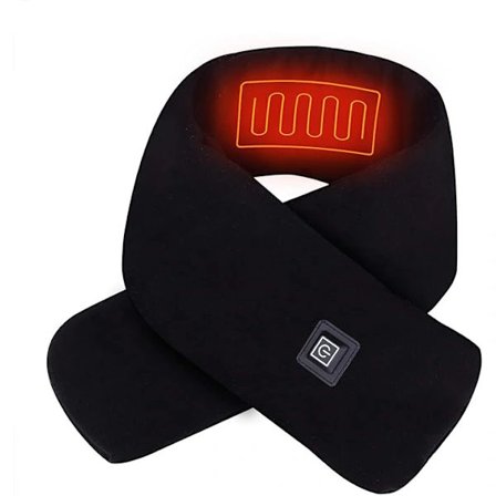 USB-oppvarmet skjerf med 3 justerbare temperaturinnstillinger, Unisex varmt vindtett skjerf med lommer, perfekt for vinter, innendørs og utendørs