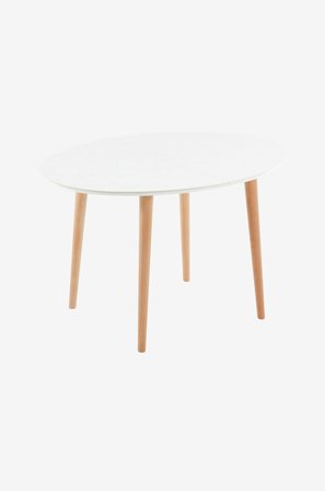 Kave Home - OAKLAND bord 120(200)x90 cm - Hvid - Spiseborde - Fra Homeroom