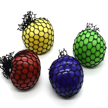 4 stk Mesh Squishy Balls Stress Relief Balls Relieve Pressure Balls Dekompresjonsleker for voksne barn