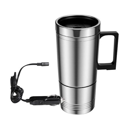 12V/24V Bil Varmekop Kedel 450ml Stål Kaffe Elektrisk Kop Hurtig~