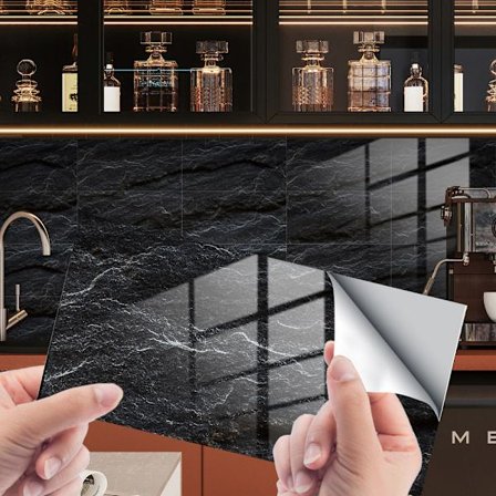 4 stk veggflis klistremerker 15x30cm PVC selvklebende kjøkkenkabinett