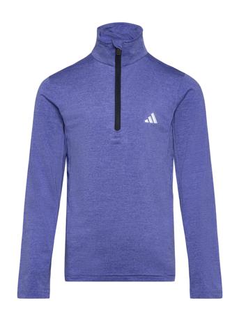 J Hea 1/2 Zip Sport T-shirts Long-sleeved T-Skjorte Blue Adidas Sportswear
