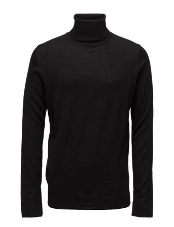 Merino Knit Roll Neck Knitwear Turtlenecks Svart Lindbergh