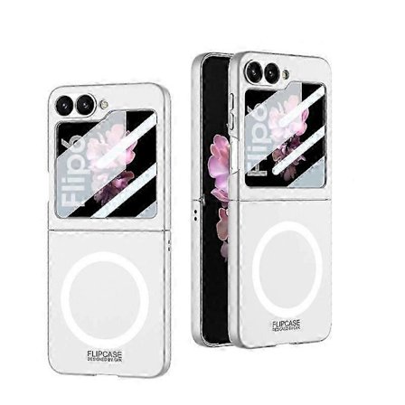 Magnetiskt skal för Samsung Galaxy Z Flip 6, Slimmad Stöttåligt Hårt PC-skal med Inbyggt Skärmskydd, Kompatibelt med MagSafe