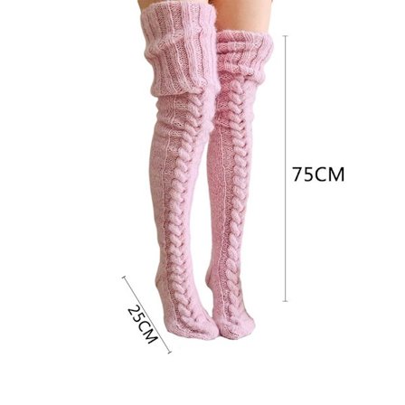 Kvinners Lårhøye Ullsokker Varme Fluffy Høye Strømper Støvler Ekstra Lange