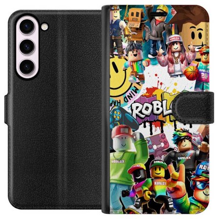 Kompatibel Tegnebogsetui til Samsung Galaxy S23+ Roblox graffiti collage med farverige figurer, livlige mønstre og energiske elementer i en urban leg