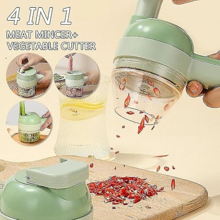 4 i 1 Elektrisk Hvidløgshakker Håndholdt Grøntsagshakker