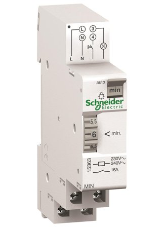 Schneider Electric 15363 Trappeautomat innstillbar, 16 A, Elfordeling & strømforsyning