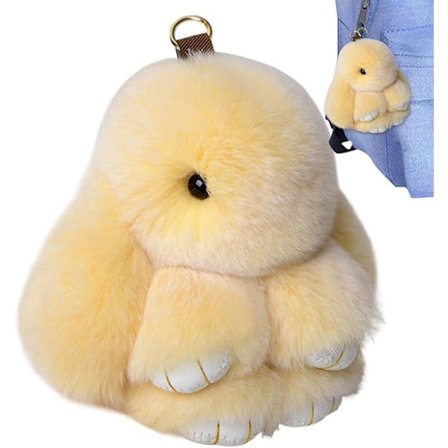 Nøkkelring - Kanin Nøkkelring Plussj | Jule Nøkkelring | | Bærbar Søt Kanin Nøkkelring