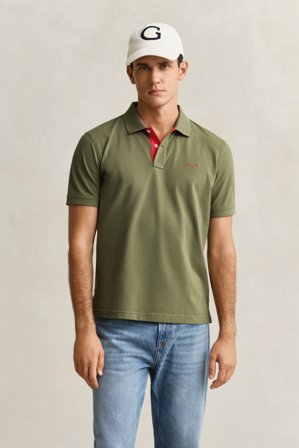 GANT Herren Kontrast Piqué Poloshirt (4XL) Grün
