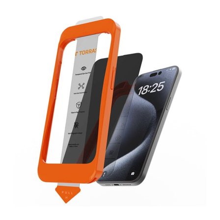 Torras Install Master härdat glas för iPhone 16 Plus