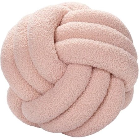Knuten bollkudde, ultramjuk, dekorativ, handvävd, knuten boll, lamm sammets soffkudde, knuten kudde, soffkudde ljusrosa