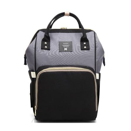 Pusletasker Mommy Bag Multifunktionel, opgraderet vandtæt rygsæk med stor kapacitet Black and dark gray