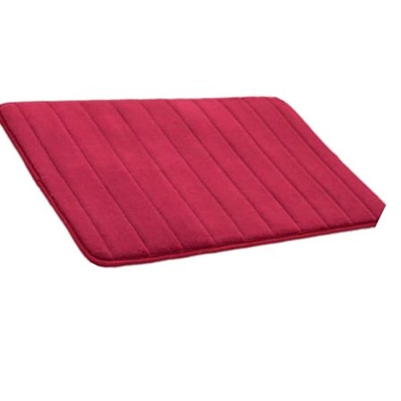 Memory Foam Absorberende Skridsikker Bademåtte, Høj Kvalitet Polyester, Bordeaux Rød, 50 x 80 cm