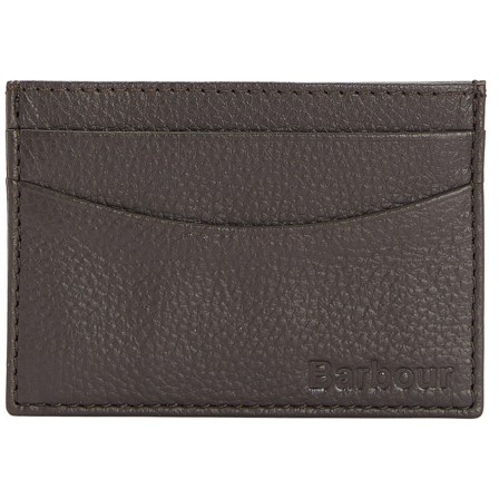 Barbour M's Amble Leather Card Holder Dark Brown