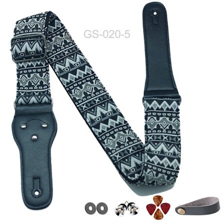 10 stk. Guitarrem - Bomuldsguitarremme med fuldnarvet læderender til bas, el- og akustisk guitar - Guitargaver