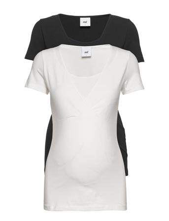 Mllea Org Tess S/S Top Nf 2Pack Noos A. Black Mamalicious