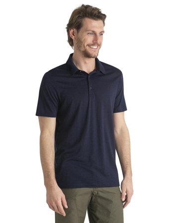 Icebreaker M Mer 150 Tech Lite Iii Ss Polo - Navy - S