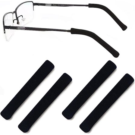 Par (Svarte) Brilleskalmtrekk, Sklisikre Strikkede Briller, Sklisikre Briller, Brilletilbehør for Solbriller Lesebriller Briller