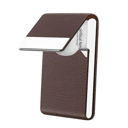 Visitkortsholder Læder Rustfrit Stål til Mænd Kvinder