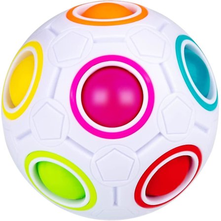 Magisk regnbuekugle Fidget-kugle, puslespilkugle Speed Cube pædagogisk 3d-puslespil Fidget-legetøj til børn og voksne