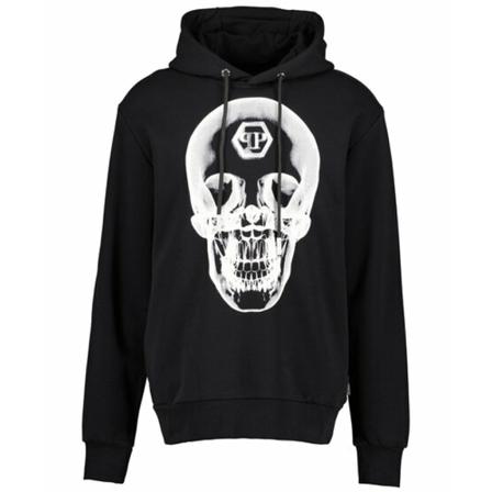 Philipp Plein, Hoodie Skull Czarny, Mężczyzna, Rozmiar: L