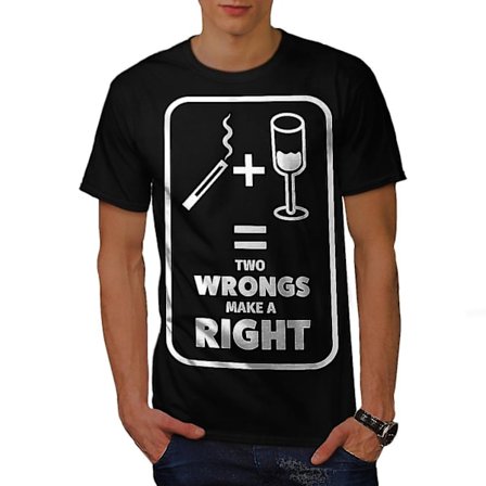 Smoking Wine Cool Funy Men Blackt-shirt
