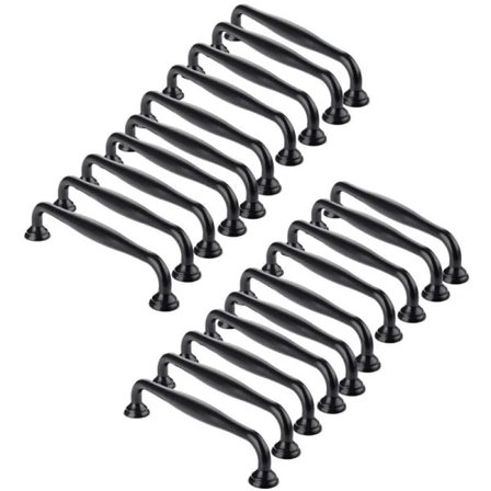 20 Svarta dörrhandtag, köksskåp, lådor, sovrumshandtag, centrumavstånd 96 mm (20-rörsmodell - 96 mm hålavstånd) vit