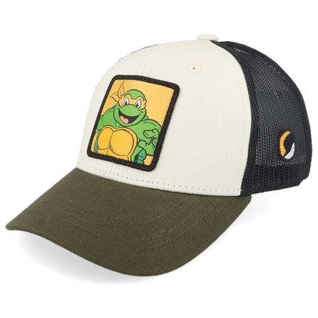 TMNT - Vit trucker Keps - Kids Michelangelo Box Green/White/Black Trucker @ Hatstore