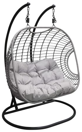 Venture Home Viga 9548-408 Hängstol dubbel, svart/grå, Utemöbler