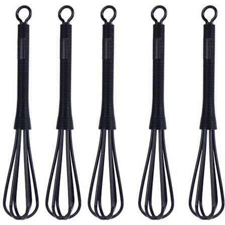 Visp, 5-delt plastvisp mikserverktøy svart