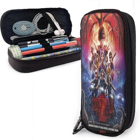 Stranger Things Nyt Design Cosplay Dobbelt Lag Penalhus Pen Box Pen Pung til Studerende Teen bd003936 26s