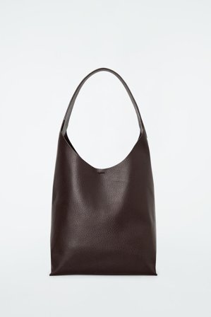 COS Women's Serif Mini Tote Leather Bag in Brown