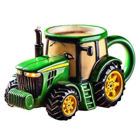 Keramisk kopp i landbruksmaskinstil med høsttema-design, gave til bønder og traktorentusiaster, flerfarget_Specialerbjudanden