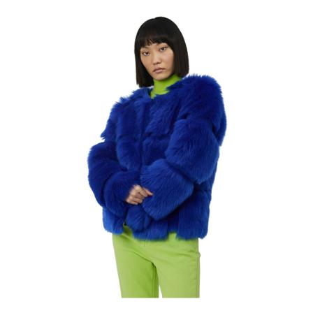 Silvian Heach Short faux fur over Blå, Dame Jakker