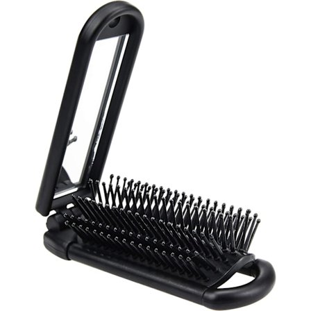 Taitettava hiusharja peilillä, kompakti taskukokoinen matkoille, ZQKLA