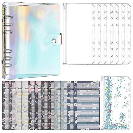Budget Binder Set - Budget Binder Med Kontantkuverter, Kontantorganisator Pengebesparende Binder Kontantkuvert