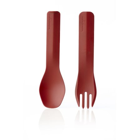 Humangear Divisible Spork Gobites Duo eating utensils Red OneSize
