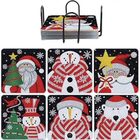 DiamondPainting Jule coasters, Jule coasters Diamantmaleri sæt, DiamondPainting Jule coasters sæt, DiamondArt Jule coasters fo