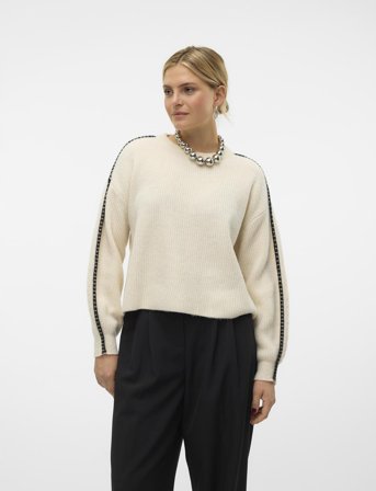 Vero Moda Vmzora Ls O-Neck Pullover Ga - Cream - XS