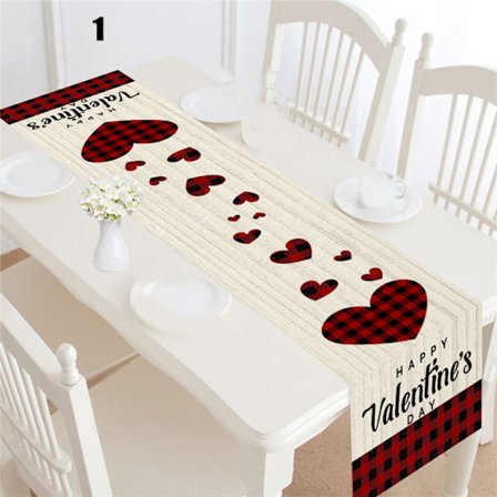 Alla hjärtans dag dekorativa bordslöpare linne duk matbord dekoration för festival