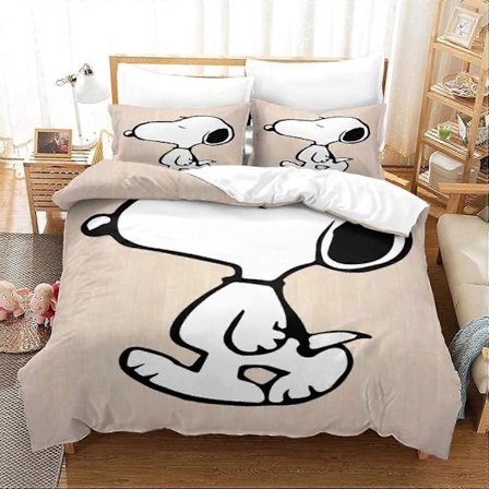 Snoopy Dynetrekk Tegneserie Sengetøy Sett stk Animerte Figurer Sengesett med Putetrekk Kompatibelt med Voksne og Tenåringer